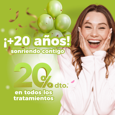20% de descuento en todos los tratamientos dentales por nuestro 20º Aniversario en Zaragoza